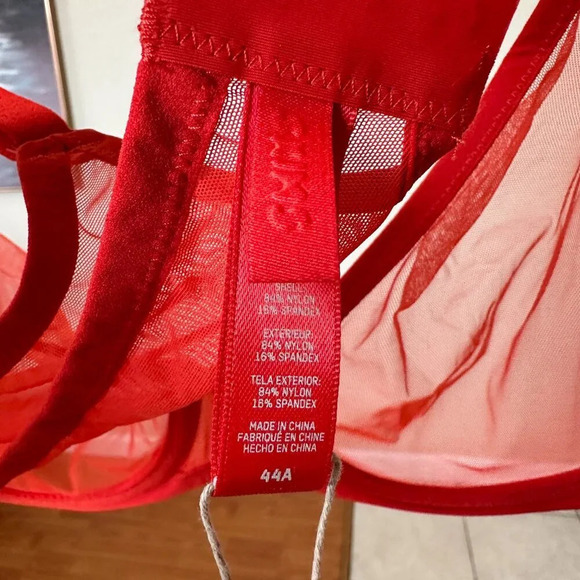 SKIMS ULTRA FINE‎ MESH UNDERWIRE SCOOP BRA Poppy size 44A Color SOLD OUT - Picture 6 of 9